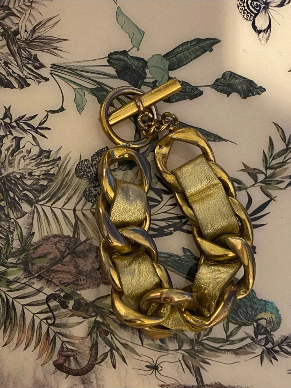 CHANEL Gold Chain Link Bracelet